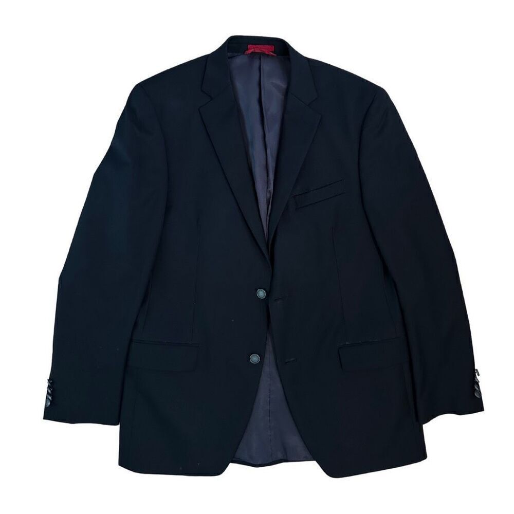 Alfani Mens Black Slim Fit 2 Button Double Vented Suit Jacket Size 42L